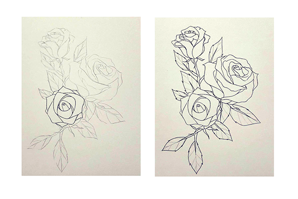 cách vẽ hoa hồng