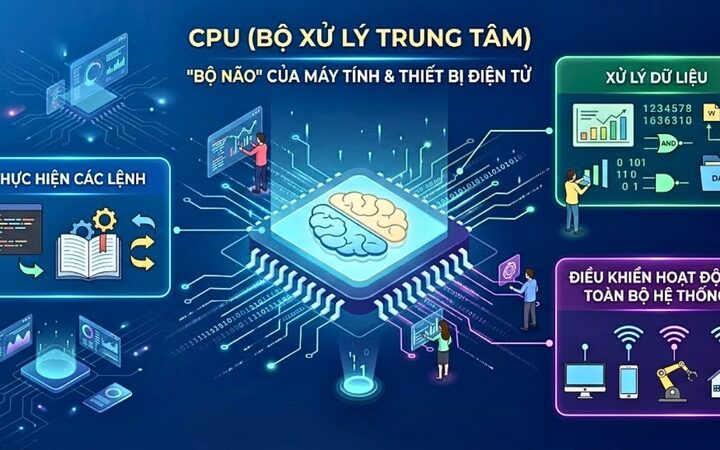 CPU là bộ xử lý trung tâm, xuất hiện trong máy tính, laptop, điện thoại, máy chủ và nhiều thiết bị điện tử khác. 