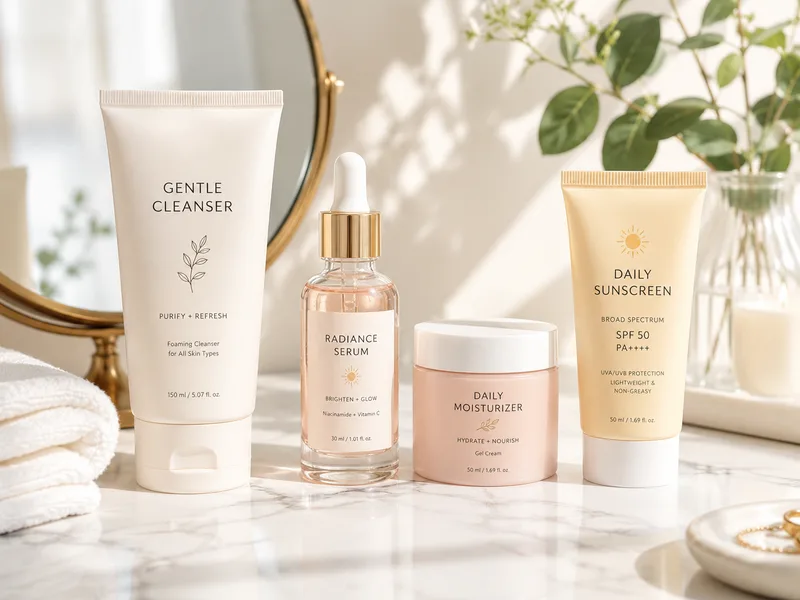 Skincare buổi sáng tập trung vào làm sạch nhẹ, dưỡng ẩm và bảo vệ da trước môi trường.