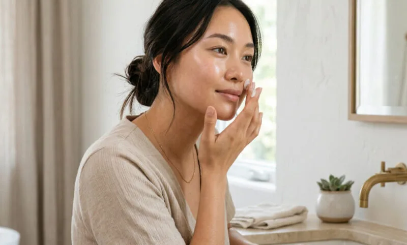 Da nhạy cảm nên dùng routine đơn giản, ít hoạt chất mạnh và ưu tiên phục hồi.