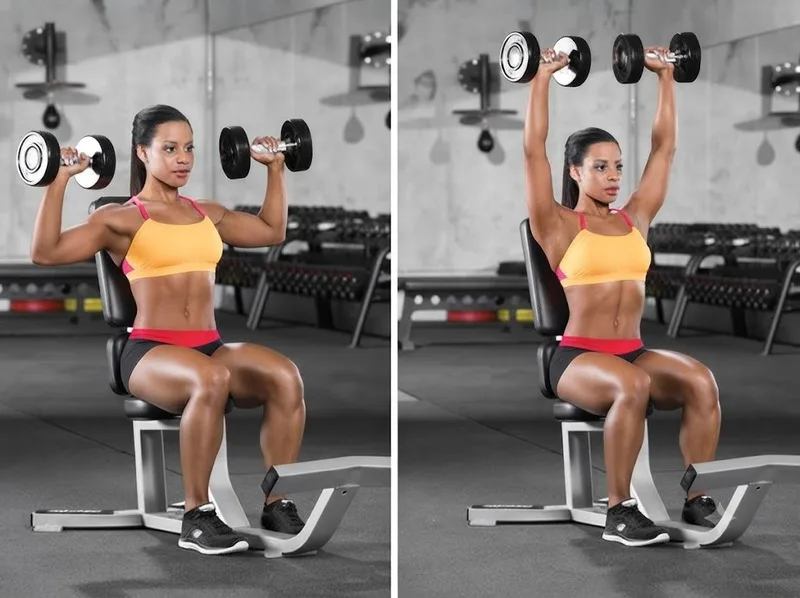 Dumbbell Shoulder Press giúp tăng sức mạnh vai và tay sau